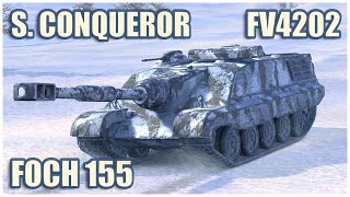 FV4202 Foch 155 amp Super Conqueror • WoT Blitz Gameplay [upl. by Alonso587]