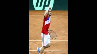 Janko Tipsarevic shows middle finger in Davis Cup [upl. by Eilerua]