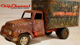 1954 Tonka Star Kist Tuna Truck Restoration Box Van Starkist 725 Refurbish Advertising Restore [upl. by Levey]