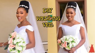 How I Made My Wedding Veil  easy method  Stitchadress [upl. by Erdeid]