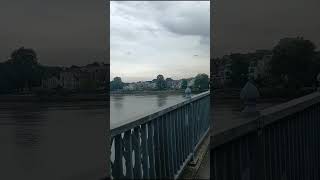 Putney railway bridge and pedestrian crossing London [upl. by Nidla]