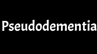 Pseudodementia  PDEM  Thomson Memory amp Attention  Symptoms Of Pseudodementia [upl. by Akere]