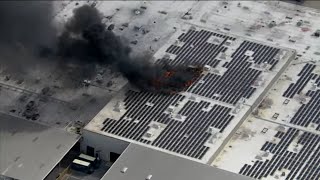 WATCH Solar panels on fire at facility in Prince Georges Co [upl. by Rad]