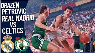 Drazen Petrovic Real Madrid VS BOSTON CELTICS amp Bird  1988 [upl. by Ahsilef]