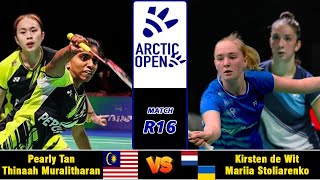 Pearly TanThinaah Muralitharan vs Kirsten de WitStoliarenko  Arctic Open 2024 Badminton  R16 [upl. by Hsirt]