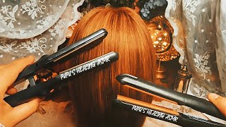 쌍고데기로 쫙쫙 펴드려요ASMRSpread it out with a double curling iron🌬 [upl. by Solitta]