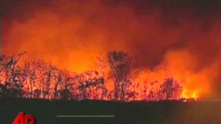 Raw Video Fire Tornado in Brazil [upl. by Rabaj]