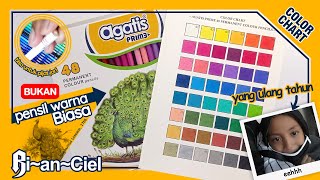 Color Chart Agatis Prime 48 Permanent Colour Pencils [upl. by Ahseital]