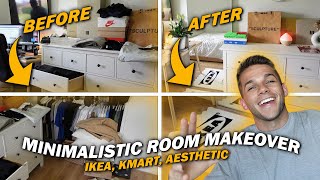 Minimalistic Room Makeover Deep Clean  Redecorate IKEA Virgil Kmart Aesthetic [upl. by Hugibert]