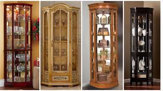 50 Modern corner display cabinet designs  wooden glassmade corner showcase design ideas [upl. by Hulen]