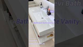 Fish belly white slate upper and lower bathroom vanity bathroomvanity sink decoration white [upl. by Iadam]