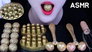 EDIBLE MASSAGE TOOLS ASMR EDIBLE MASSAGER EDIBLE SOAP GOLD FOOD MUKBANG ASMR NO TALKING [upl. by Esiuqram]