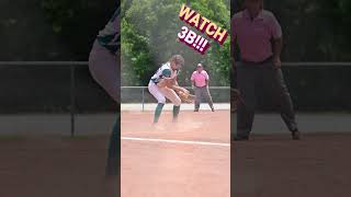 Hot Corner 3B Sensational SlowMo Force Out shorts softball [upl. by Will]