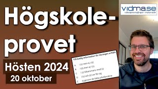 HÖGSKOLEPROVET Hösten 2024 Kvantitativa delarna [upl. by Onailimixam874]