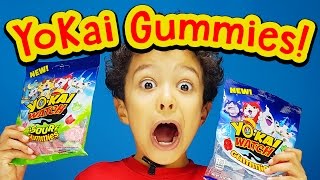 GUMMY CANDY YOKAI WATCH   SOUR YOKAI Gummies TASTE CHALLENGE [upl. by Nimaynib]