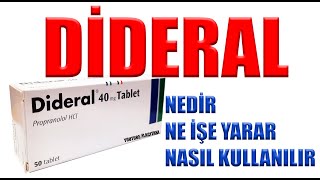 DİDERAL Propranolol Nedir Niçin Kullanılır Nasıl Kullanılır Yan Etkileri Nelerdir [upl. by Morette]