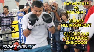 Floyd Mayweather vs Marcos Maidana 2  Maidana full workout Mitts Speed Bag [upl. by Gina]