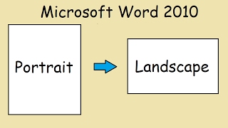 How to turn page sideways Microsoft Word 2010 [upl. by Killen226]