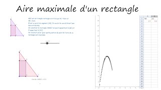 Notion de fonction  Aire maximale dun rectangle [upl. by Laekim916]