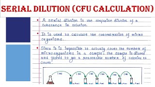 Serial dilution  CFU Calculation [upl. by Nee]