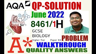 AQA GCSE BIOLOGY 84611H JUNE 2022 QP solution [upl. by Valaria]