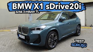 BMW X1 sDrive20i test sürüşü 2023  Fiyatı 3 milyon TLye çıktı [upl. by Aerdnua]