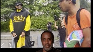 Watch Diddy fan gets in heated argument outside federal courthouse during his arraignment [upl. by Biamonte]