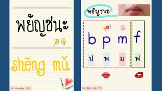 การออกเสียง b p m f  พยัญชนะ shengmu 声母 ในภาษาจีน  Ep2【เรียนภาษาจีน：พินอิน Pinyin 拼音】 Clip 3 [upl. by Melita]