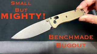 Benchmade Bugout Folding Knife in Ranger Green with Cerakote Tactical Grey Blade Review [upl. by Esilram]