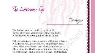 The Laburnum top  line by line explanation in hindi  NCERT class 11 hornbill [upl. by Names]