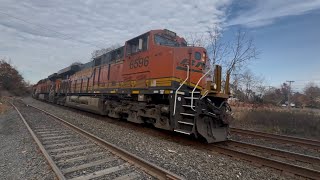 BNSF 6596 ES44C4 Leads CSX B116 Ethanol Train in Piscataway NJ 11424 [upl. by Kylie]