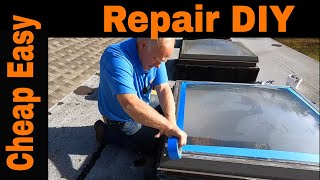 The Best Skylight Leak Repair guaranteed DIY  Liquid Sealant adheres to glass metal plexiglass [upl. by Namara]