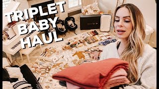 TRIPLET BABY HAUL  CARAS DREAM PUSH PRESENT  CHATWIN TRIPLETS  NUNA PIPA  DOCKATOT [upl. by Jozef424]