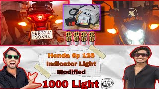 Honda Sp 125 Bs6 Me Flasher Kaise Lagaya  Honda Sp125 Indicator Light Modified🤯 honda moxi light [upl. by Atila]