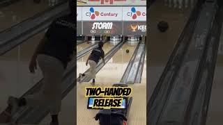 Twohanded Release shorts twohandedrelease bowlingtechniques [upl. by Alitta361]