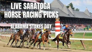 Live Saratoga Horse Racing Picks  Alabama Stakes Day [upl. by Erasme266]