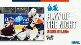 OHL Play of the Night presented by MilkUP Jimmy Lombardis slick mitts [upl. by Nnylacissej115]