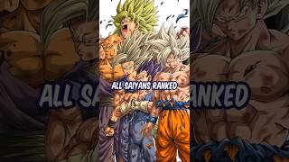 ALL SAIYANS RANKED FROM WEAKEST TO STRONGEST shorts [upl. by Eiramanna]