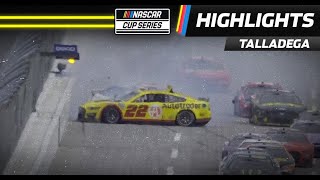 Joey Logano Corey LaJoie wreck in the closing laps at Talladega  NASCAR [upl. by Noxas199]