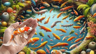 Catching fish ornamental fish colorful fish nemo crabs turtle catfish goldfish koi [upl. by Annabela271]