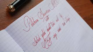 Pelikan Souveran M800 Red stripe writing sample [upl. by Duomham838]