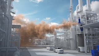 Animation of 2018 Ethylene Release and Fire at Kuraray America in Pasadena Texas [upl. by Venetia]