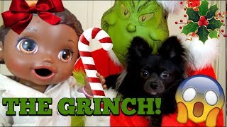 THE GRINCH stole BABY ALIVES PUPPY The Lilly and Mommy Show The TOYTASTIC Sisters FUNNY SKIT [upl. by Ocko]