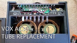 VOX AC30 Amp Repair  How to Change and Replace Power Tubes [upl. by Boeke681]