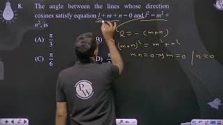 The angle between the lines whose direction cosines satisfy equation l  m  n  0 and l2  m2 [upl. by Arret188]