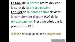 la forme active et la forme passive ‐ 3AM السنة الثالثة متوسط فرنسية [upl. by Atlas]