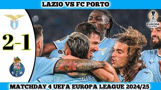 LAZIO VS FC PORTO  21  Matchday 4 UEFA Europa League 202425 [upl. by Ardisj]