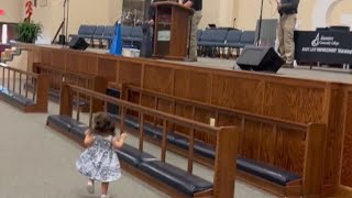 Adorable little girl steals the show while celebrating dads special moment  WooGlobe [upl. by Aryk36]