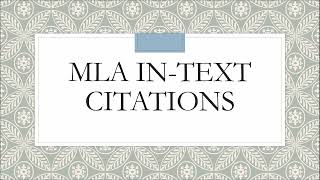 MLA InText Citations [upl. by Luemas580]