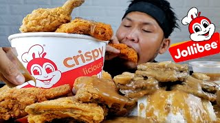 ALL TIME FAVORITE JOLLIBEE CHICKEN JOY amp BURGER STEAK  MUKBANG ASMR [upl. by Dianna]